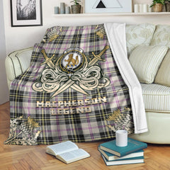 MacPherson Dress Ancient Tartan Gold Courage Symbol Blanket