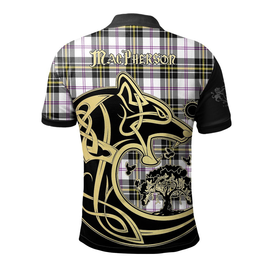 MacPherson Dress Modern Tartan Polo Shirt Viking Wolf