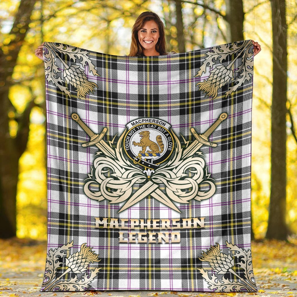 MacPherson Dress Modern Tartan Gold Courage Symbol Blanket