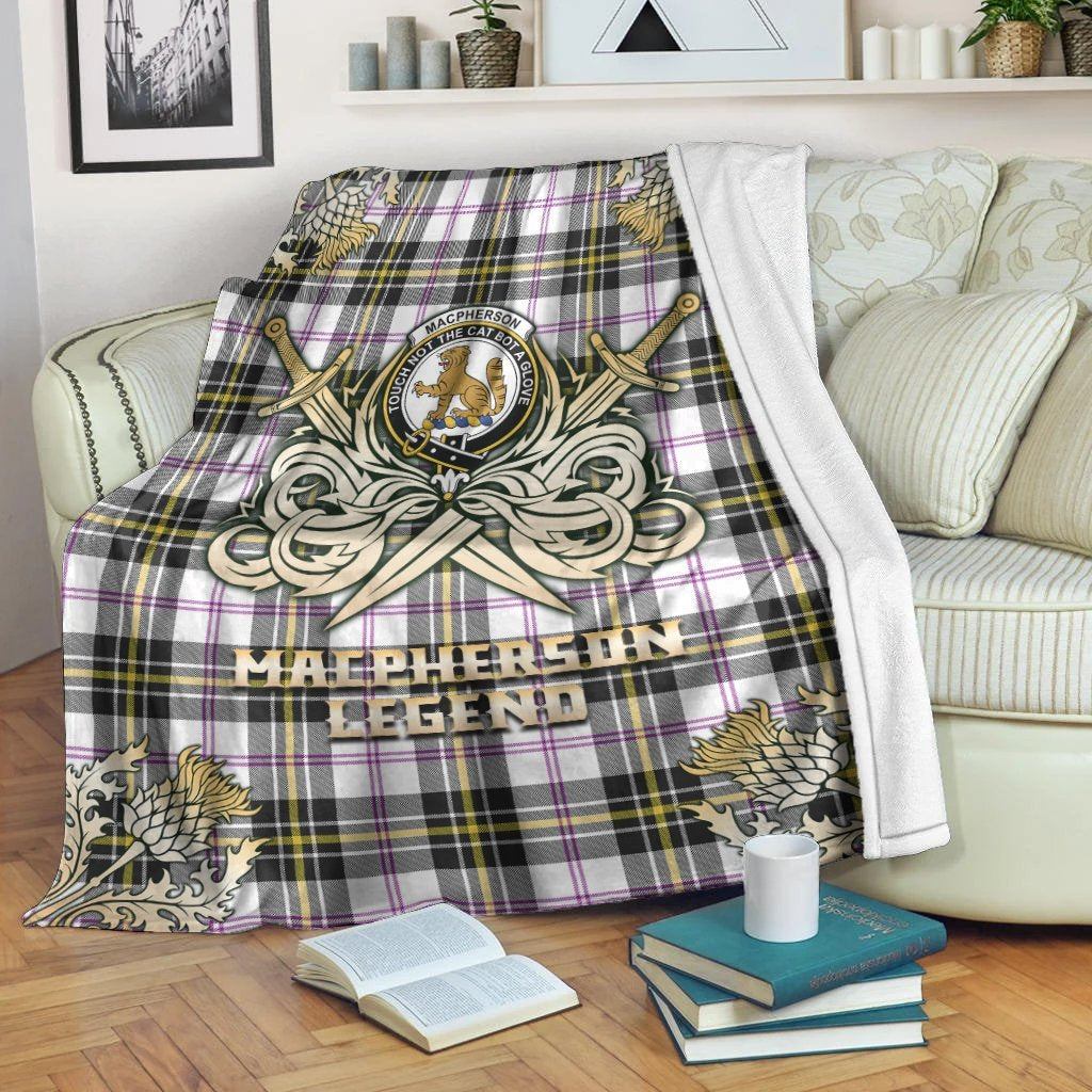 MacPherson Dress Modern Tartan Gold Courage Symbol Blanket