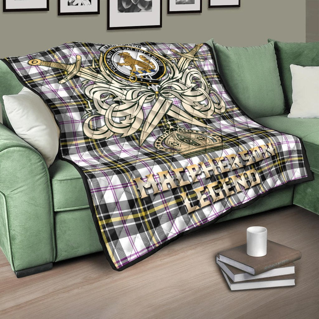 MacPherson Dress Modern Tartan Crest Legend Gold Royal Premium Quilt