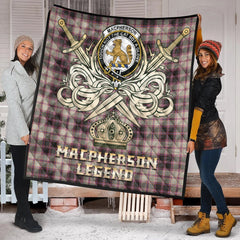 MacPherson Hunting Ancient Tartan Crest Legend Gold Royal Premium Quilt