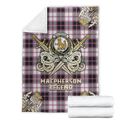 MacPherson Hunting Modern Tartan Gold Courage Symbol Blanket