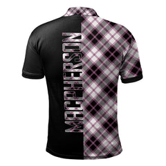 MacPherson Hunting Modern Tartan Polo Shirt Half of Me - Cross Style