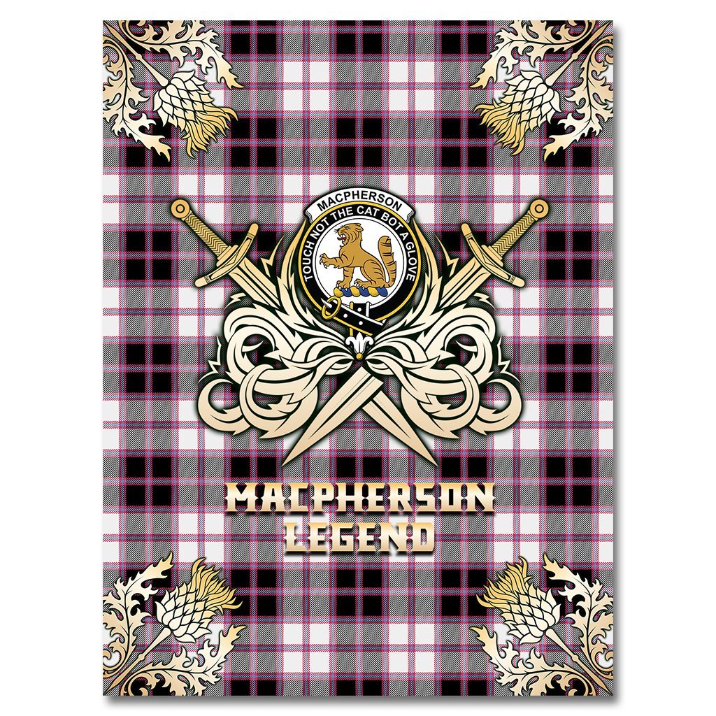 MacPherson Hunting Modern Tartan Gold Courage Symbol Blanket