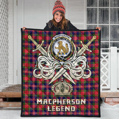MacPherson Modern Tartan Crest Legend Gold Royal Premium Quilt