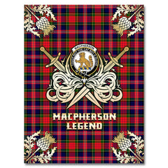 MacPherson Modern Tartan Gold Courage Symbol Blanket