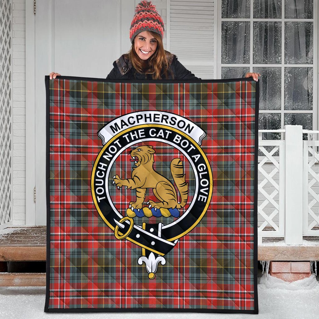 MacPherson Weathered Tartan Crest Quilt