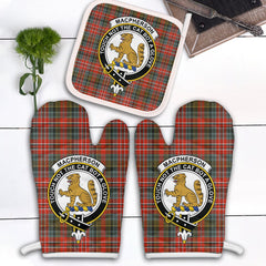 MacPherson Weathered Tartan Crest Oven Mitt And Pot Holder (2 Oven Mitts + 1 Pot Holder)