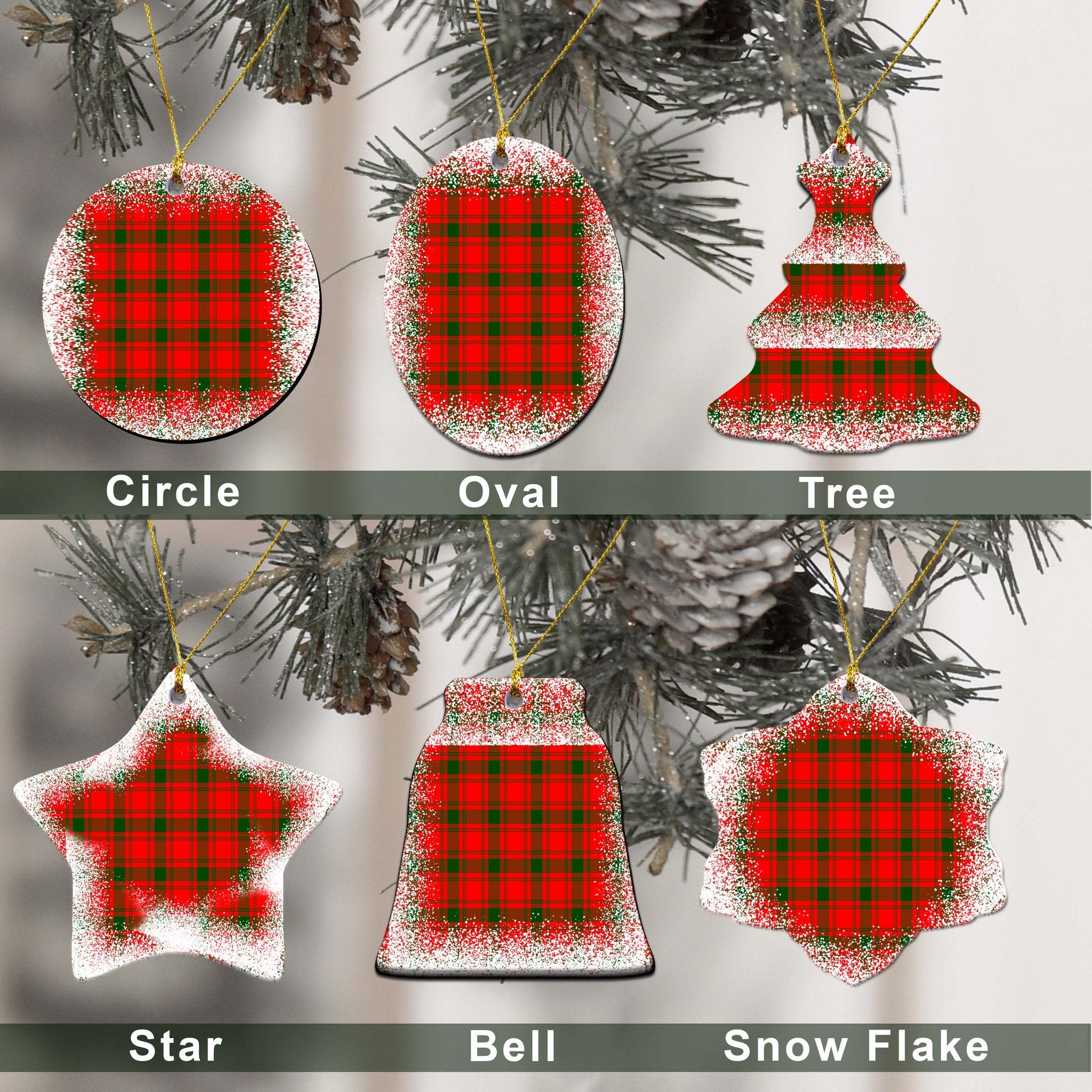 MacQuarrie Tartan Christmas Ceramic Ornament - Snow Style