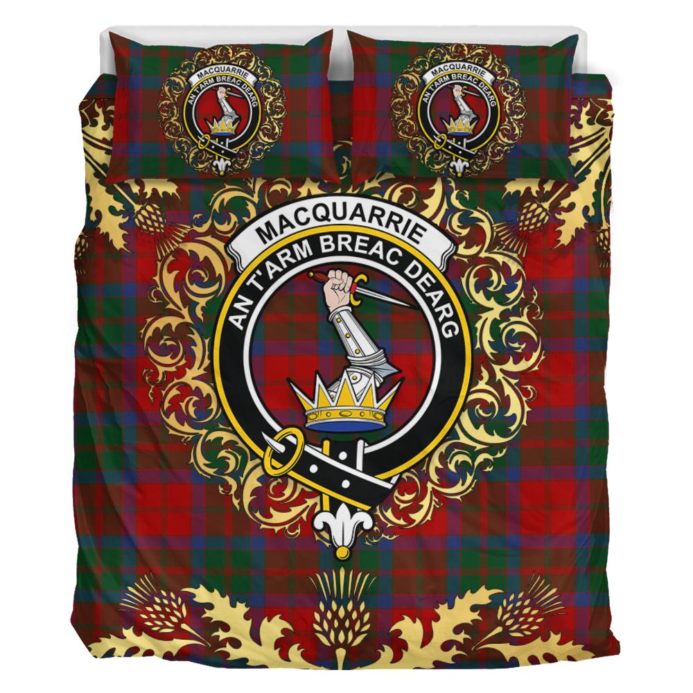 MacQuarrie 02 Tartan Crest Bedding Set - Golden Thistle Style