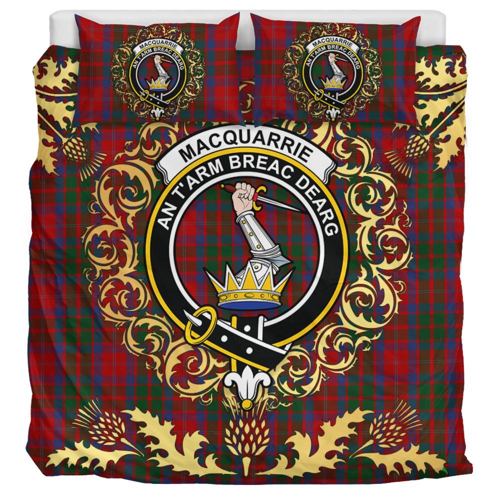 MacQuarrie 05 Tartan Crest Bedding Set - Golden Thistle Style