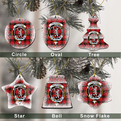 MacQueen Tartan Christmas Ceramic Ornament - Snow Style