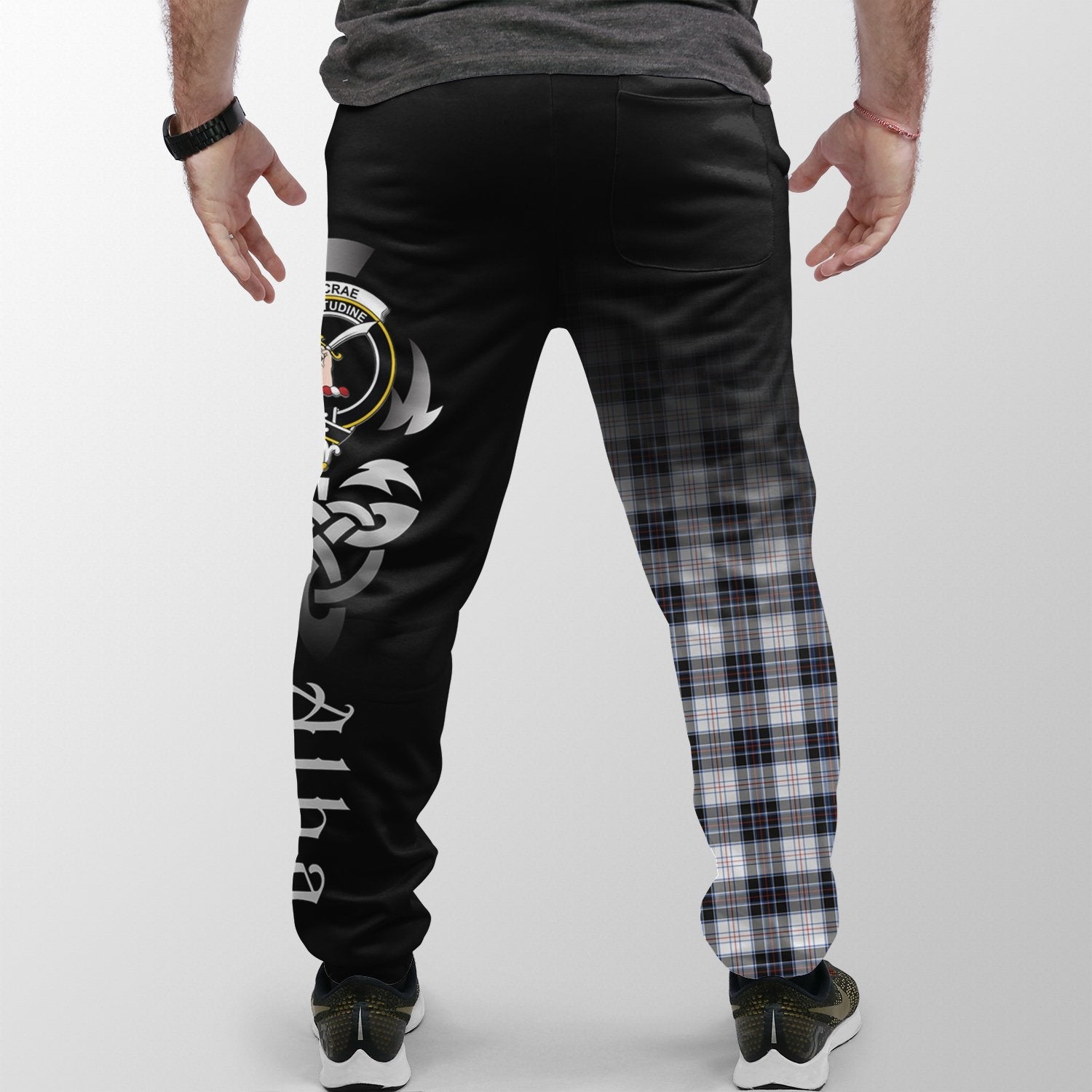 MacRae Dress Modern Tartan Crest Jogger Sweatpants - Alba Celtic Style