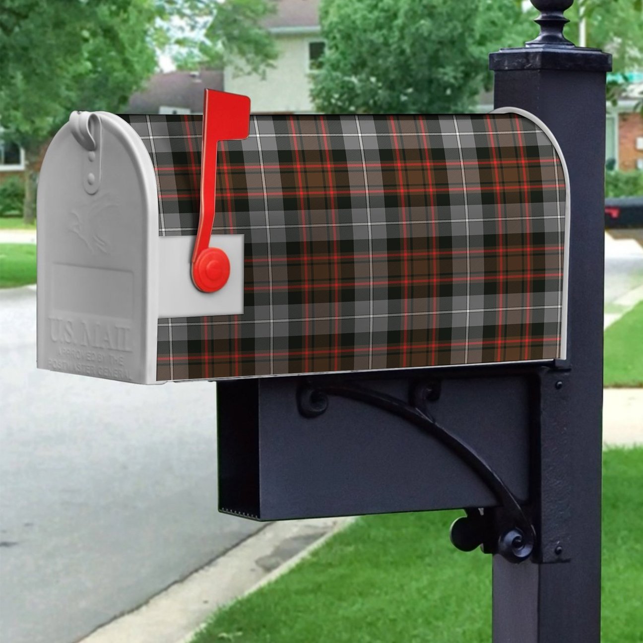 MacRae Hunting Weathered Tartan Crest Mailbox