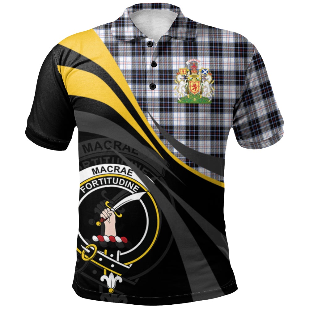 MacRae Dress Modern Tartan Polo Shirt - Royal Coat Of Arms Style