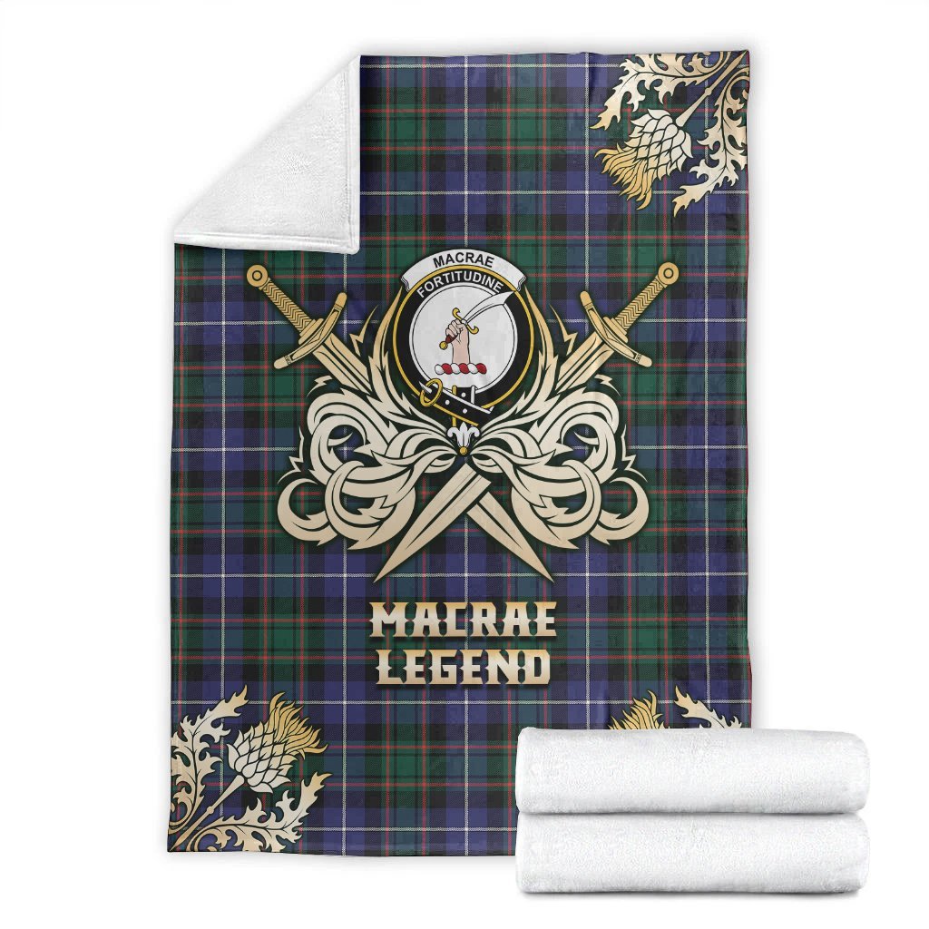MacRae Hunting Modern Tartan Gold Courage Symbol Blanket