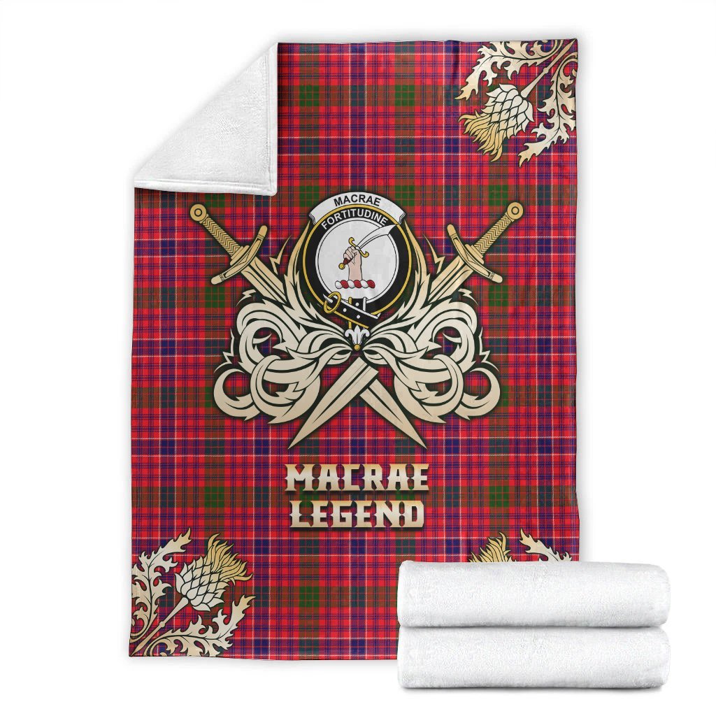 MacRae Modern Tartan Gold Courage Symbol Blanket