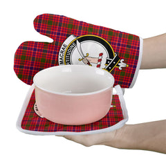 MacRae Modern Tartan Crest Oven Mitt And Pot Holder (2 Oven Mitts + 1 Pot Holder)