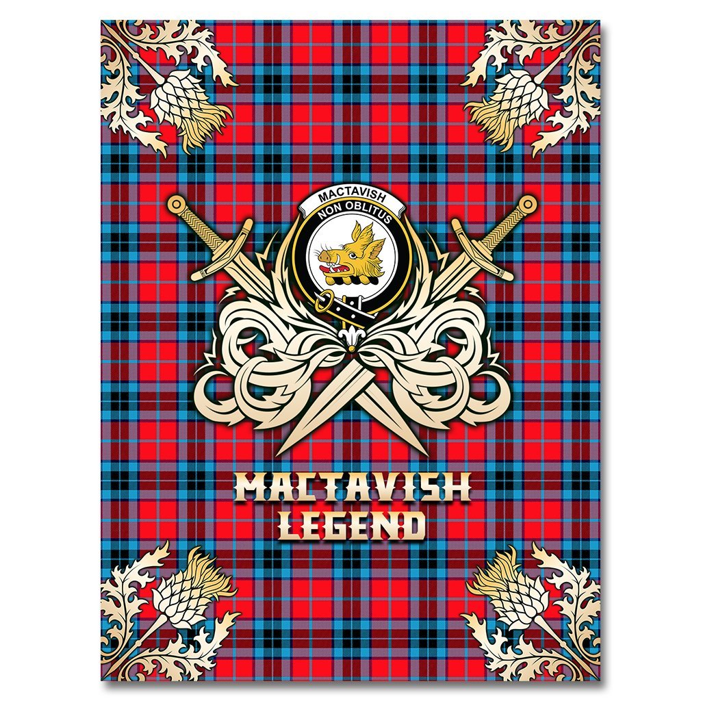 MacTavish Modern Tartan Gold Courage Symbol Blanket