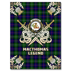 MacThomas Modern Tartan Gold Courage Symbol Blanket