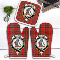 Macbain Tartan Crest Oven Mitt And Pot Holder (2 Oven Mitts + 1 Pot Holder)