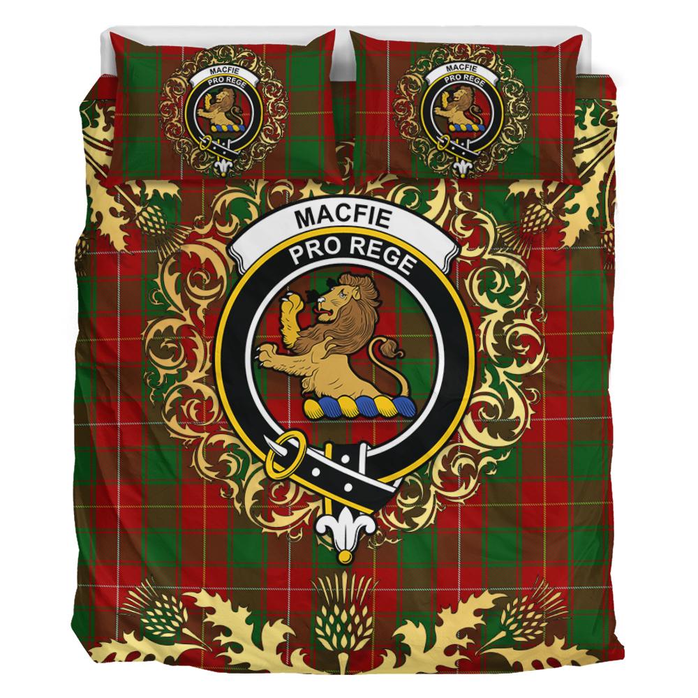 Macfie - MacPhie Tartan Crest Bedding Set - Golden Thistle Style