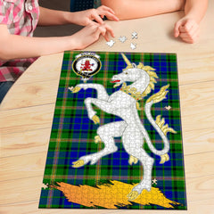 Maitland Clan Tartan Crest Unicorn Scotland Jigsaw Puzzles