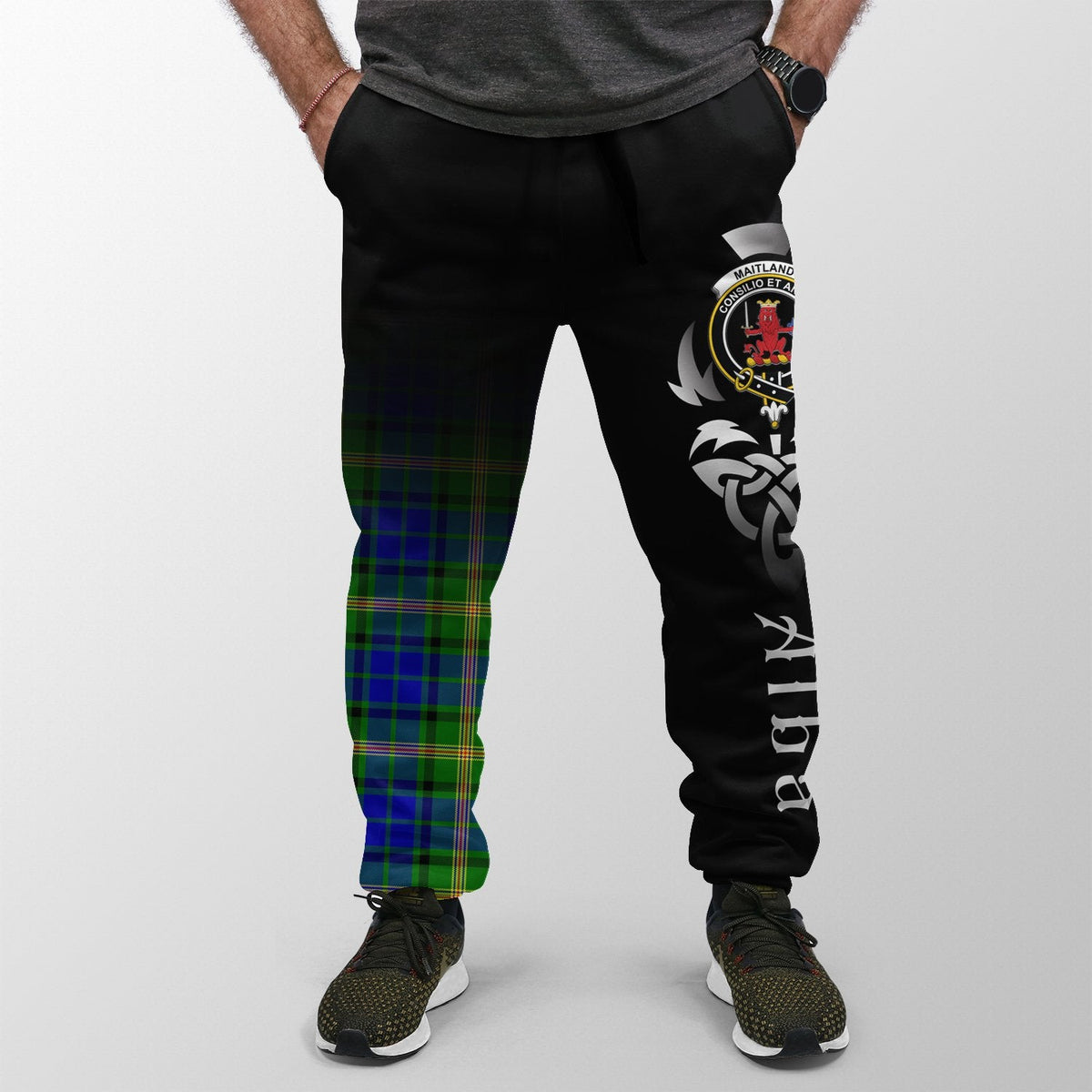 Maitland Tartan Crest Jogger Sweatpants - Alba Celtic Style