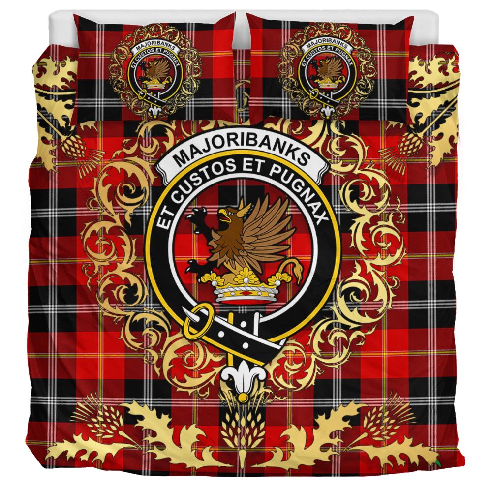 Majoribanks Tartan Crest Bedding Set - Golden Thistle Style