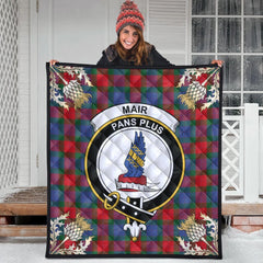 Mar Tartan Crest Premium Quilt - Gold Thistle Style