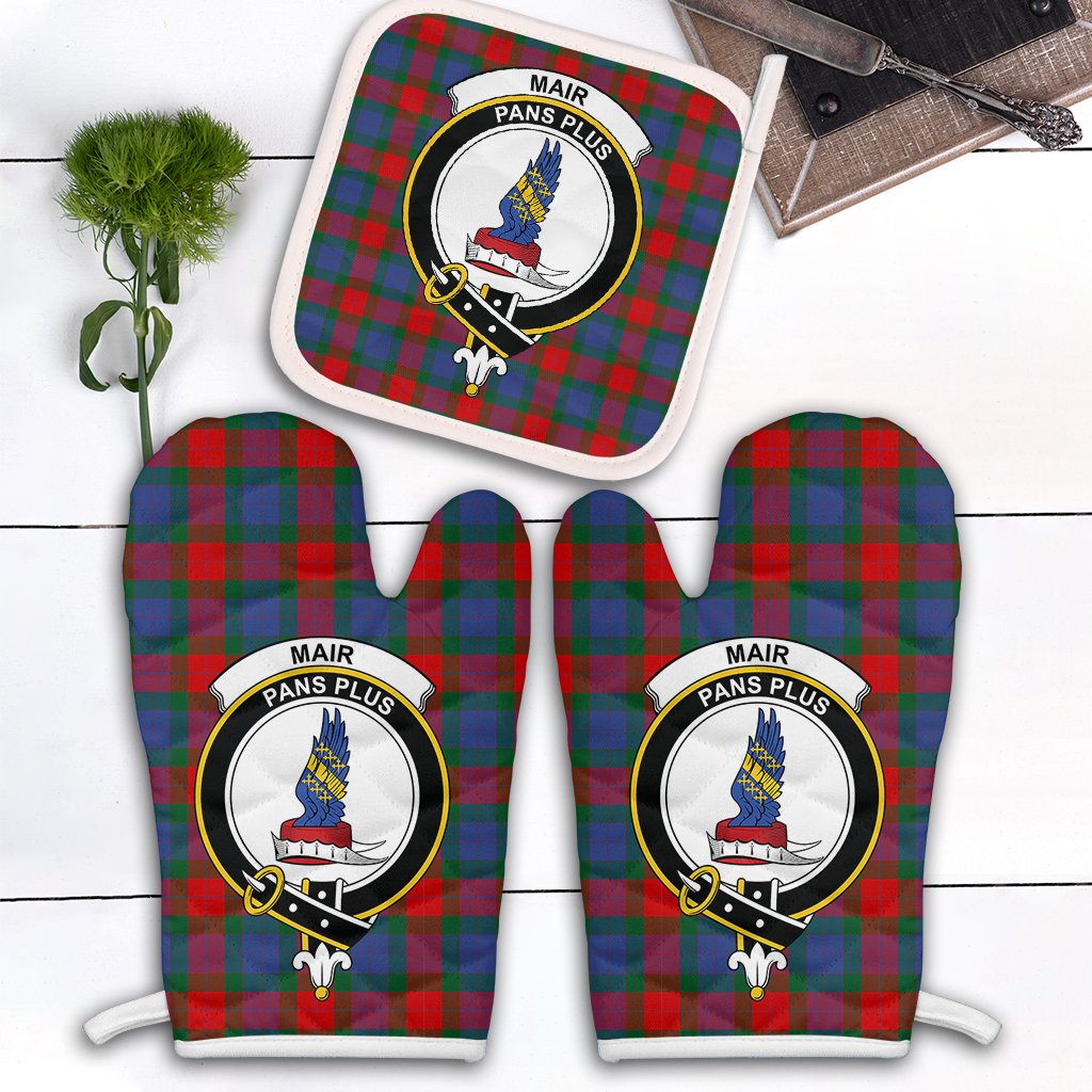 Mar Tartan Crest Oven Mitt And Pot Holder (2 Oven Mitts + 1 Pot Holder)