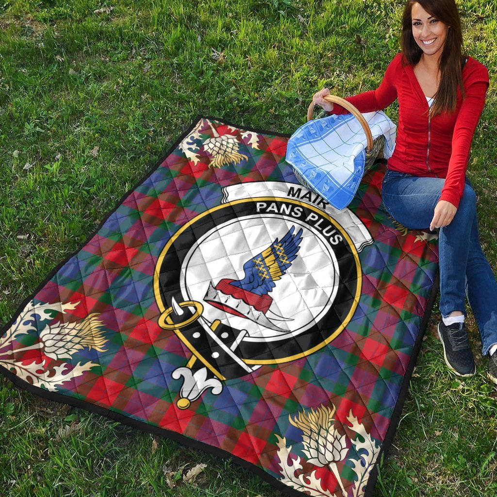 Mar Tartan Crest Premium Quilt - Gold Thistle Style
