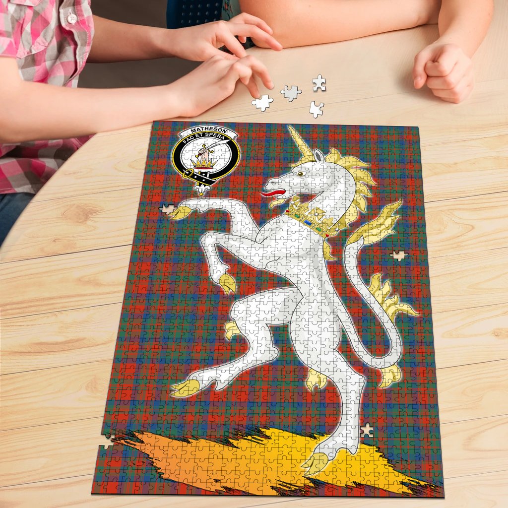 Matheson Ancient Tartan Crest Unicorn Scotland Jigsaw Puzzles