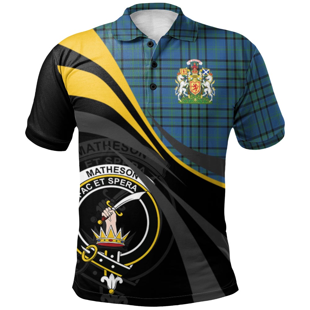 Matheson Hunting Ancient Tartan Polo Shirt - Royal Coat Of Arms Style