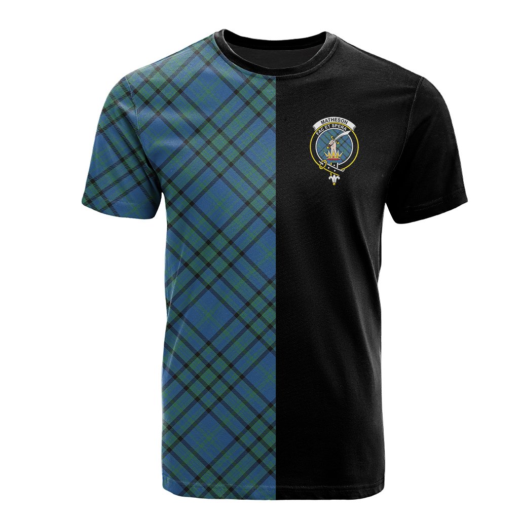 Matheson Hunting Ancient Tartan T-Shirt Half of Me - Cross Style