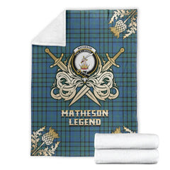 Matheson Hunting Ancient Tartan Gold Courage Symbol Blanket