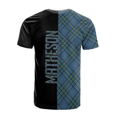 Matheson Hunting Ancient Tartan T-Shirt Half of Me - Cross Style