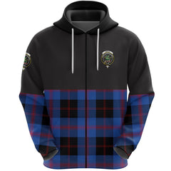 Maule Clan Half Of Tartan Zipper Hoodie