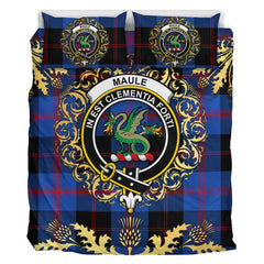 Maule Tartan Crest Bedding Set - Golden Thistle Style
