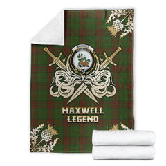 Maxwell Hunting Tartan Gold Courage Symbol Blanket