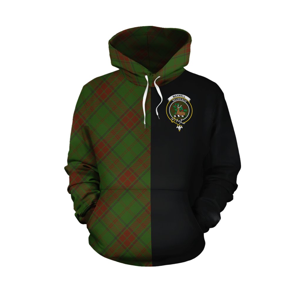 Maxwell Hunting Tartan Hoodie Half of Me - Cross Style