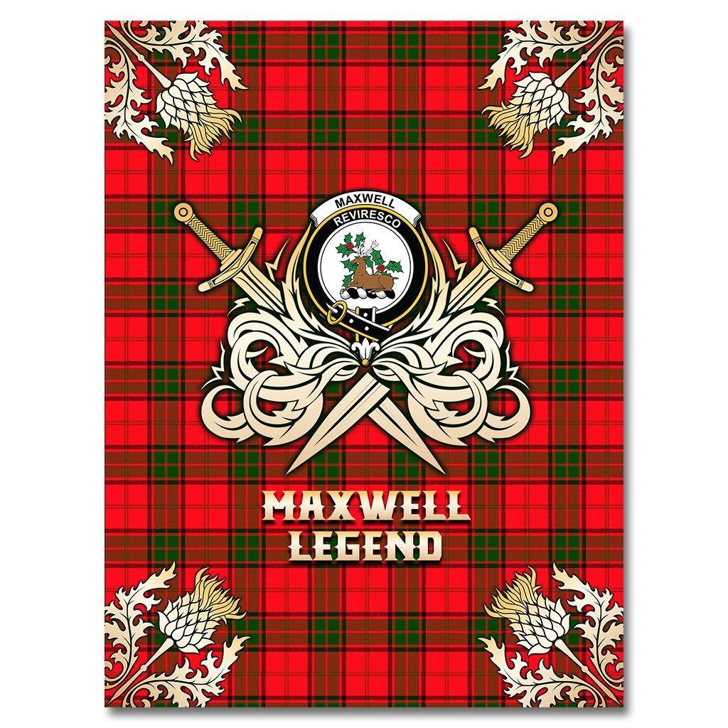 Maxwell Modern Tartan Gold Courage Symbol Blanket