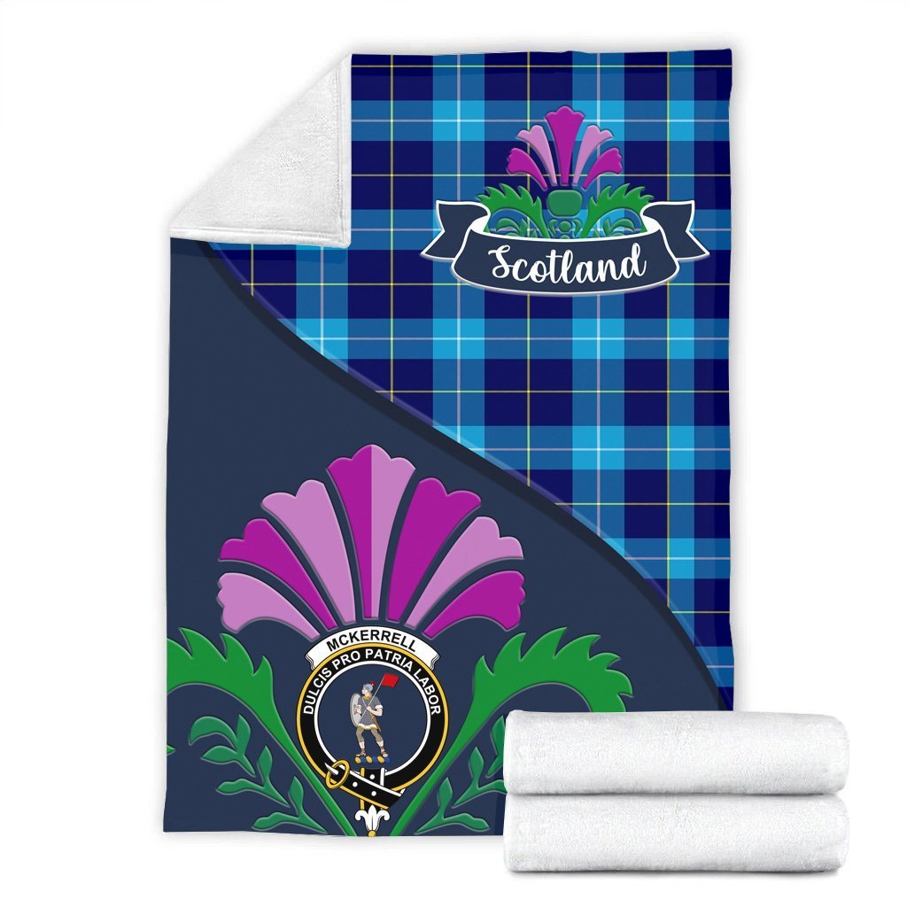 McKerrell Tartan Crest Premium Blanket - Thistle Style