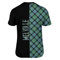 Melville Tartan Coat Of Arms T-Shirt Half of Me - Cross Style