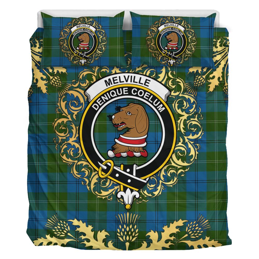 Melville 02 Tartan Crest Bedding Set - Golden Thistle Style