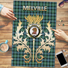 Melville Tartan Crest Thistle Jigsaw Puzzles