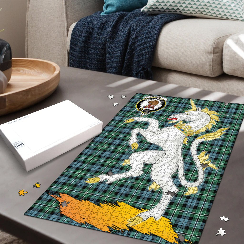 Melville Tartan Crest Unicorn Scotland Jigsaw Puzzles