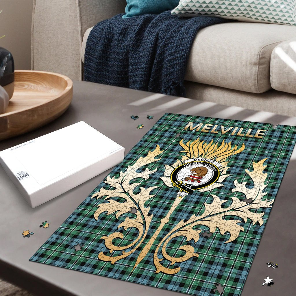 Melville Tartan Crest Thistle Jigsaw Puzzles