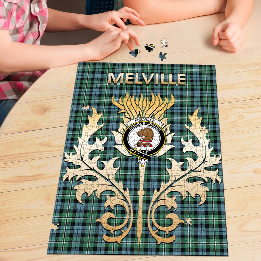 Melville Tartan Crest Thistle Jigsaw Puzzles